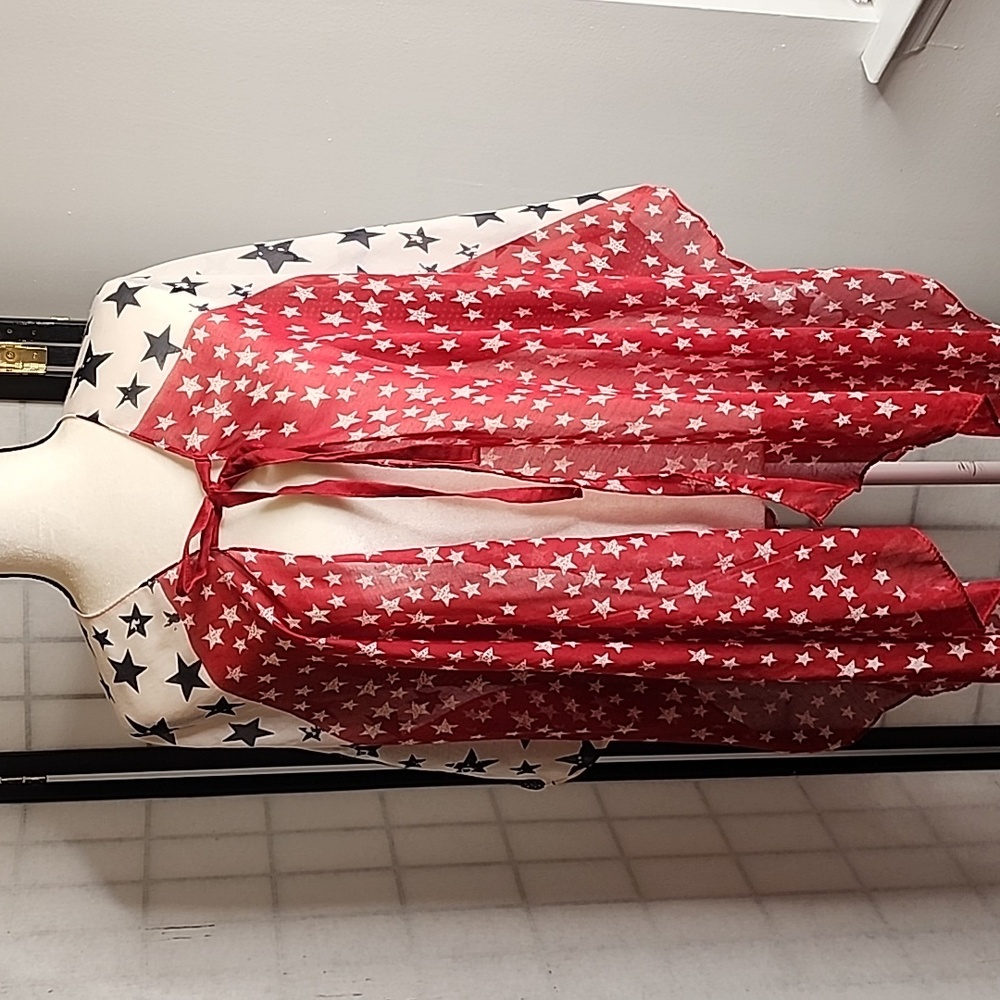 Sheer Krazy Kat swim cover/cape Patriotic red, white and blue one size fits all.